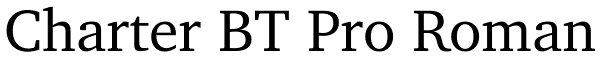 Charter BT Pro Roman Font