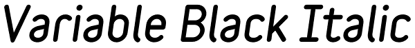 Variable Black Italic Font