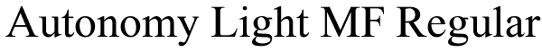 Autonomy Light MF Regular Font