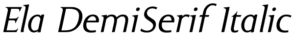 Ela DemiSerif Italic Font