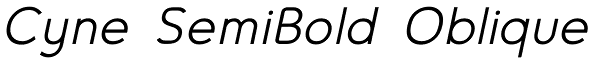 Cyne SemiBold Oblique Font