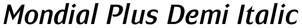 Mondial Plus Demi Italic Font