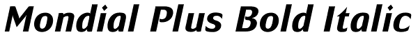 Mondial Plus Bold Italic Font