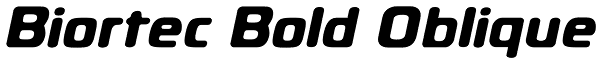Biortec Bold Oblique Font