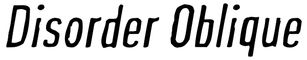 Disorder Oblique Font