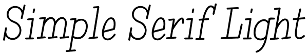 Simple Serif Light Font