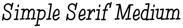 Simple Serif Medium Font