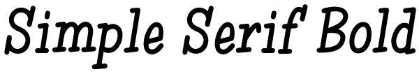 Simple Serif Bold Font