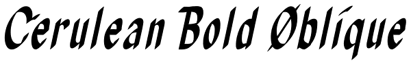 Cerulean Bold Oblique Font