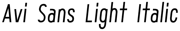 Avi Sans Light Italic Font