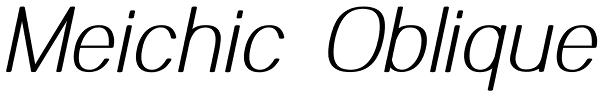 Meichic Oblique Font