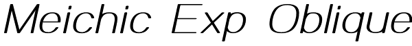 Meichic Exp Oblique Font