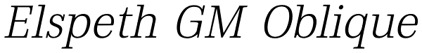 Elspeth GM Oblique Font