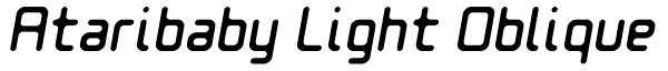 Ataribaby Light Oblique Font