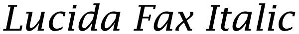 Lucida Fax Italic Font