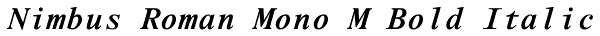 Nimbus Roman Mono M Bold Italic Font