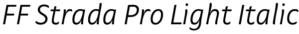 FF Strada Pro Light Italic Font