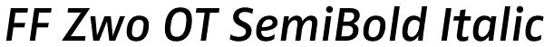 FF Zwo OT SemiBold Italic Font