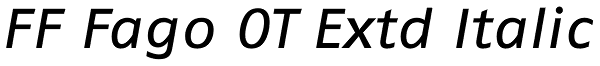 FF Fago OT Extd Italic Font