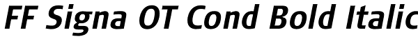 FF Signa OT Cond Bold Italic Font