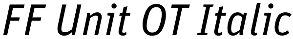 FF Unit OT Italic Font