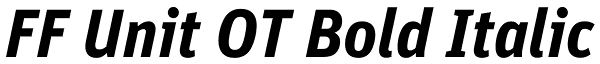 FF Unit OT Bold Italic Font