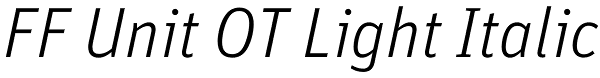 FF Unit OT Light Italic Font