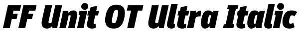 FF Unit OT Ultra Italic Font