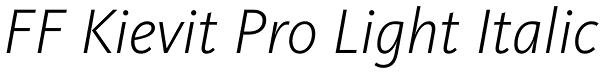 FF Kievit Pro Light Italic Font