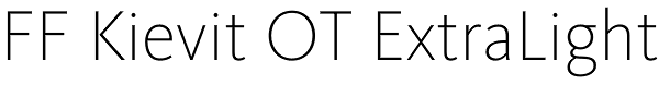 FF Kievit OT ExtraLight Font