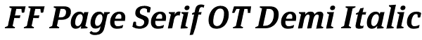 FF Page Serif OT Demi Italic Font