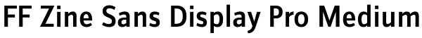 FF Zine Sans Display Pro Medium Font