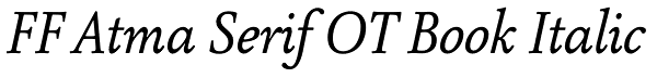 FF Atma Serif OT Book Italic Font