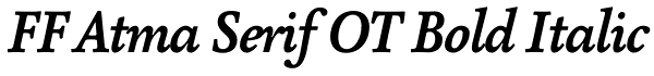 FF Atma Serif OT Bold Italic Font