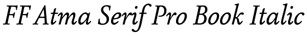 FF Atma Serif Pro Book Italic Font