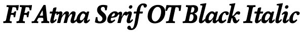 FF Atma Serif OT Black Italic Font