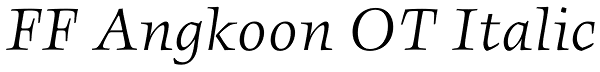 FF Angkoon OT Italic Font