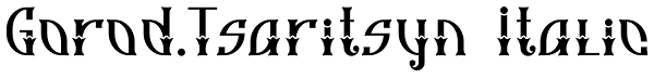 Gorod.Tsaritsyn Italic Font