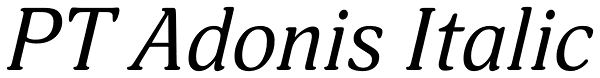 PT Adonis Italic Font