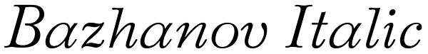 Bazhanov Italic Font