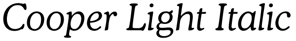 Cooper Light Italic Font