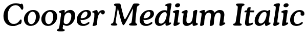 Cooper Medium Italic Font