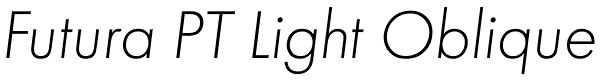 Futura PT Light Oblique Font