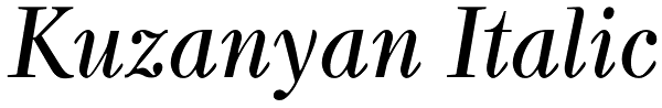 Kuzanyan Italic Font