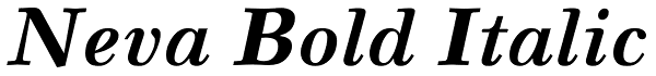 Neva Bold Italic Font