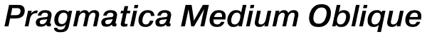 Pragmatica Medium Oblique Font