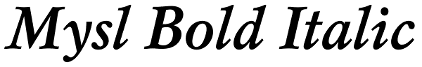 Mysl Bold Italic Font