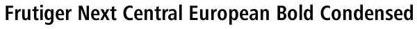 Frutiger Next Central European Bold Condensed Font