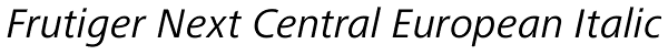 Frutiger Next Central European Italic Font