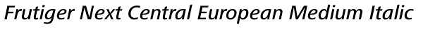 Frutiger Next Central European Medium Italic Font